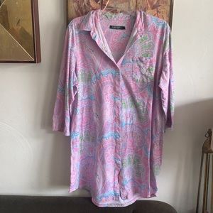90s VTG LAUREN RALPH LAUREN PINK PAISLEY SLEEP TOP